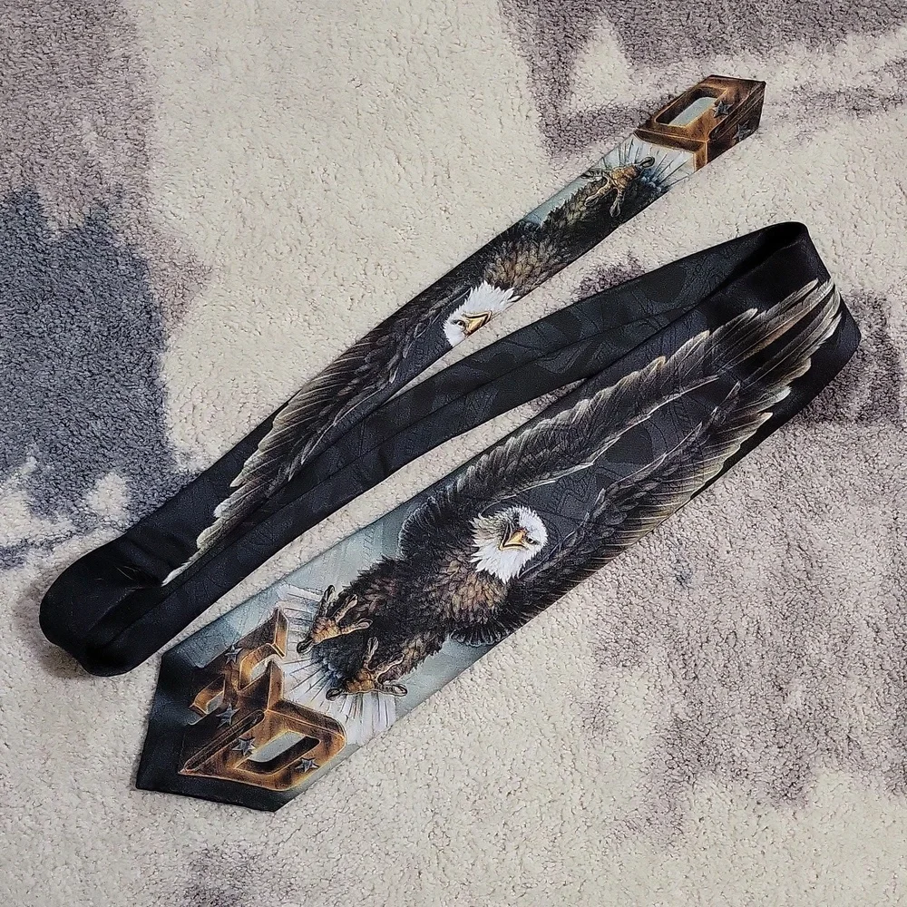 Vintage Harley Davidson Ralph Marlin Touchdown Eagle Neck Tie